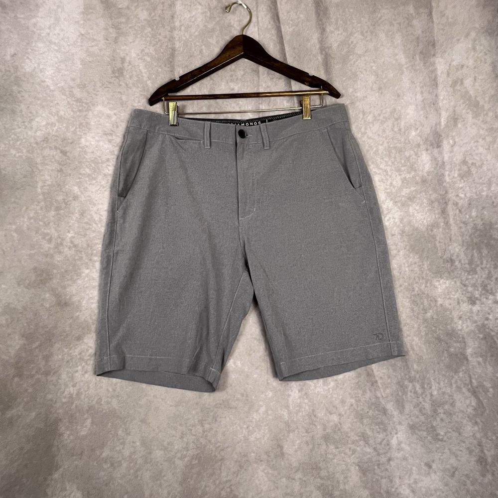7 Diamonds Shorts Gray Momentum Performance‎ Hybrid 10" Chino Golf Mens 36